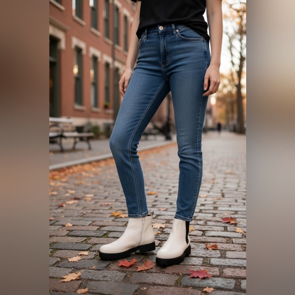 ZODIAC SHILOH,  IVORY LEATHER CHELSEA ANKLE BOOT.  NEW, 8.5 - Picture 3 of 13